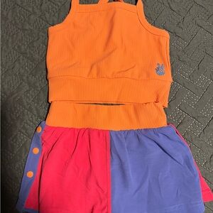 Colorful Two-Piece Set with Peace Sign (Little Girls)